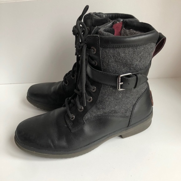 UGG® Kesey Mid-Calf Lace Up Boots Black Sz 7 - Picture 2 of 12